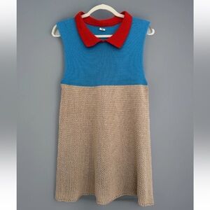 Anthropologie Knitted Color-block Sleeveless Sweater Size Large By The Knit Kid
